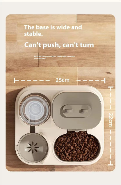Dog & Cat Automatic Feeder & Waterer Set: Gravity Design, Leak-Proof, Spill-Proof, Anti-Slip, Easy to Clean, Built-In Food Bowl